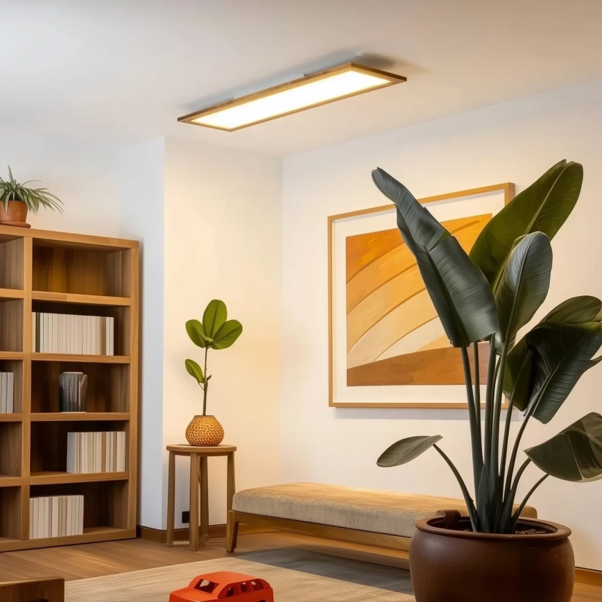Brilagi - LED-kattovalaisin SLIMFRAME WOOD LED/58W/230V 124x34 cm ruskea