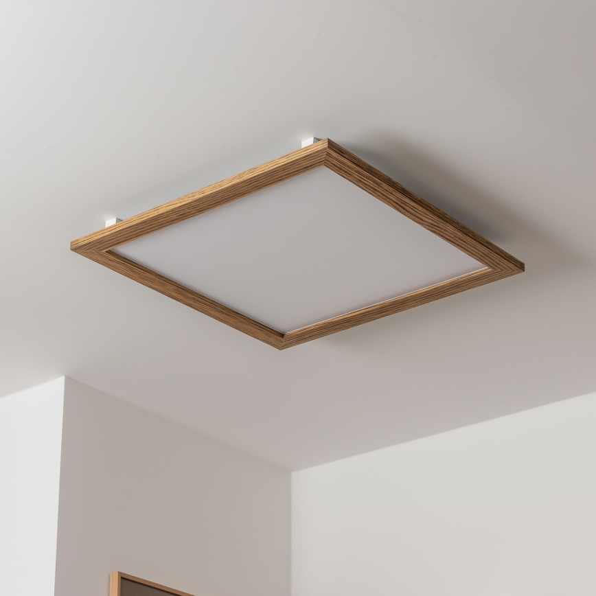 Brilagi - LED-kattovalaisin SLIMFRAME WOOD LED/58W/230V 64x64 cm ruskea