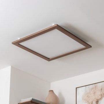 Brilagi - LED-kattovalaisin SLIMFRAME WOOD LED/58W/230V 64x64 cm tummanruskea