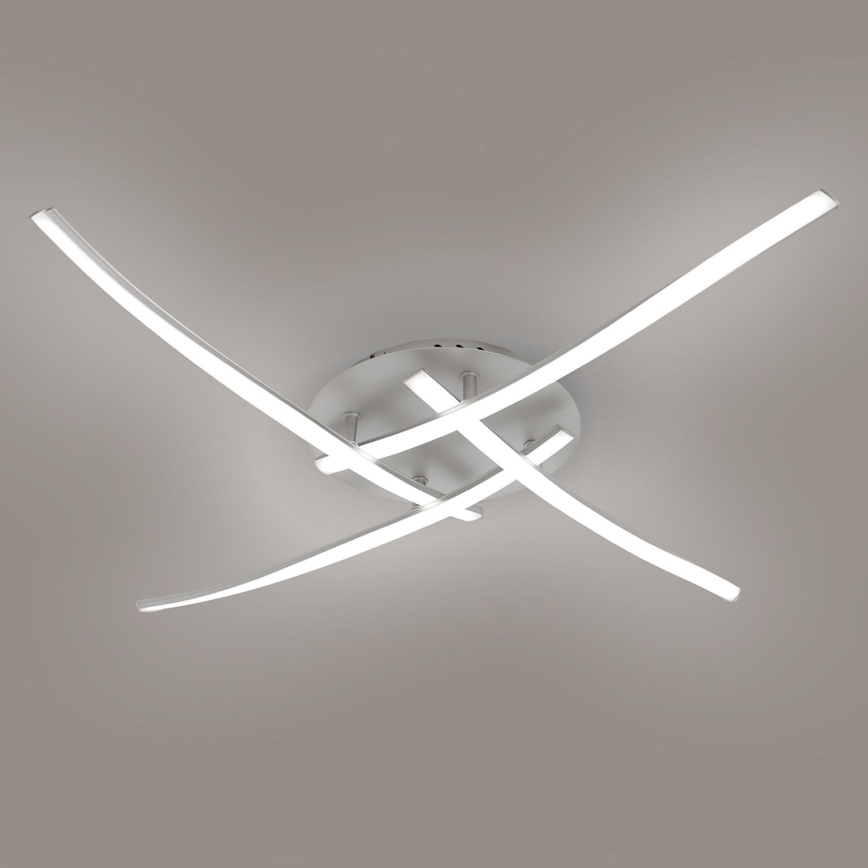 Brilagi - LED-kattovalaisin STRIPES LED/32W/230V hopea