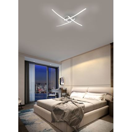 Brilagi - LED-kattovalaisin STRIPES LED/32W/230V hopea