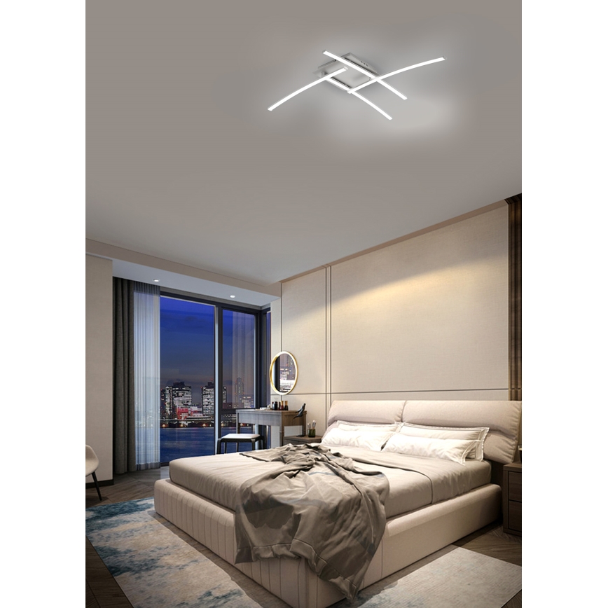 Brilagi - LED-kattovalaisin STRIPES LED/32W/230V hopea