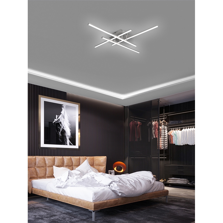 Brilagi - LED-kattovalaisin STRIPES LED/37W/230V hopea