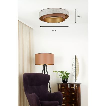 Brilagi - LED-kattovalaisin VEGAS SHINE LED/24W/230V halkaisija 60 cm ruskea