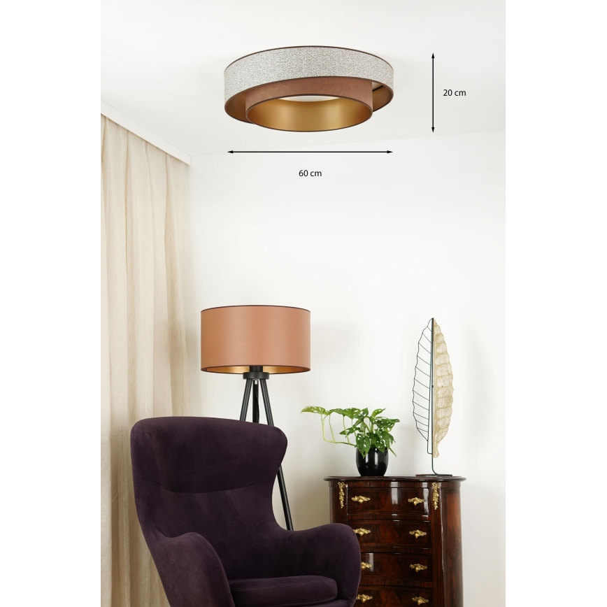 Brilagi - LED-kattovalaisin VEGAS SHINE LED/24W/230V halkaisija 60 cm ruskea
