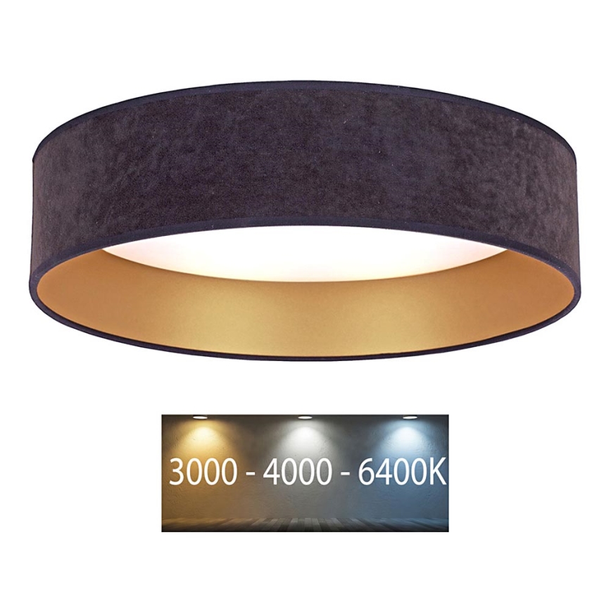 Brilagi - LED Kattovalaisin VELVET LED/12W/230V d. 30 cm 3000K/4000K/6400K harmaa/kulta