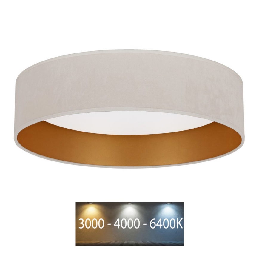 Brilagi - LED Kattovalaisin VELVET LED/12W/230V d. 30 cm 3000K/4000K/6400K kermainen/kultainen