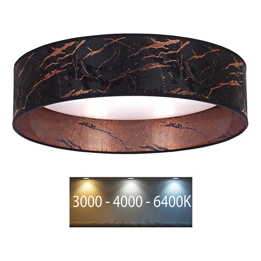 Brilagi - LED Kattovalaisin VELVET LED/12W/230V d. 30 cm 3000K/4000K/6400K musta/kupari