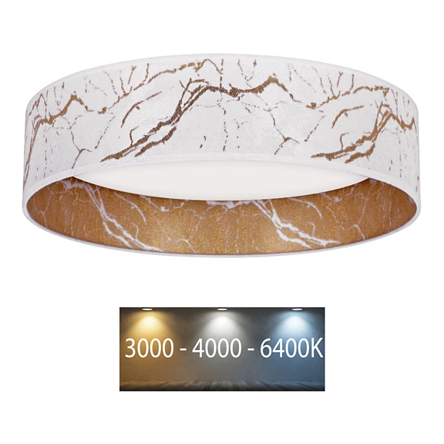 Brilagi - LED Kattovalaisin VELVET LED/12W/230V d. 30 cm 3000K/4000K/6400K valkoinen/kulta