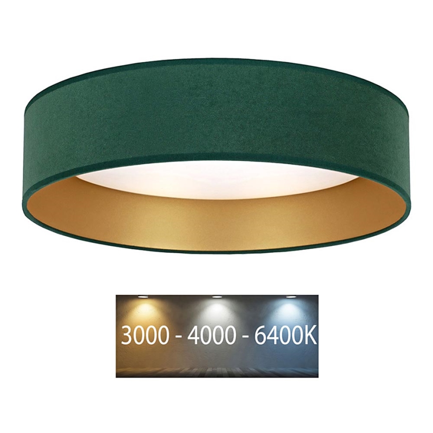 Brilagi - LED Kattovalaisin VELVET LED/12W/230V d. 30 cm 3000K/4000K/6400K vihreä/kulta