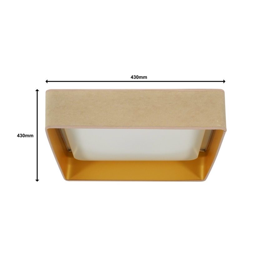 Brilagi - LED-kattovalaisin VELVET SQUARE LED/24W/230V beige