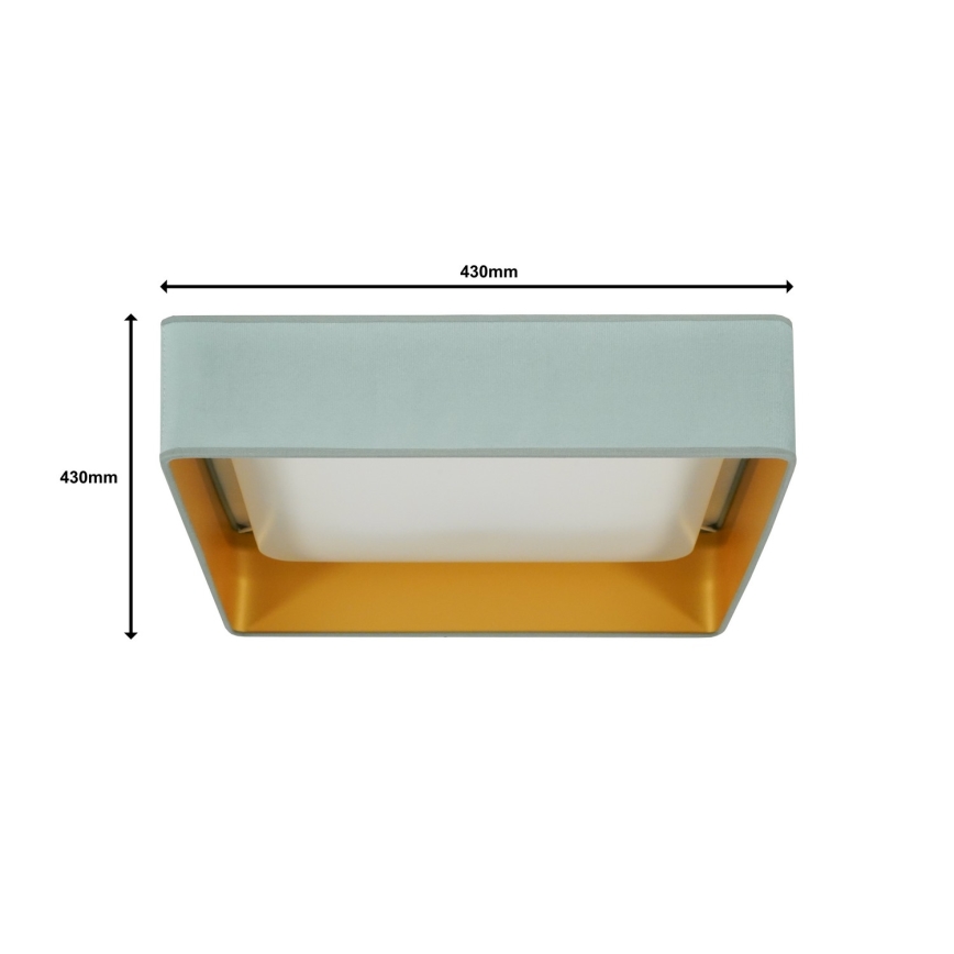 Brilagi - LED-kattovalaisin VELVET SQUARE LED/24W/230V minttu