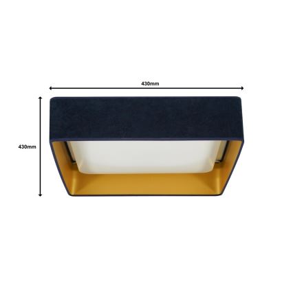 Brilagi - LED-kattovalaisin VELVET SQUARE LED/24W/230V tummansininen