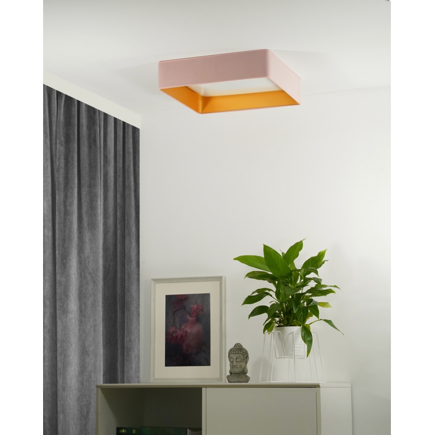 Brilagi - LED-kattovalaisin VELVET SQUARE LED/24W/230V vaaleanpunainen
