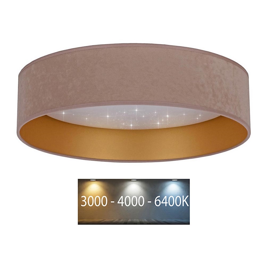 Brilagi - LED Kattovalaisin VELVET STAR LED/24W/230V d. 40 cm 3000K/4000K/6400K beige/kulta