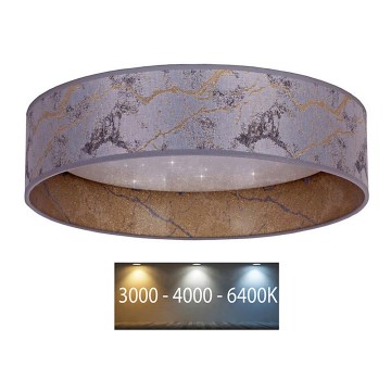 Brilagi - LED Kattovalaisin VELVET STAR LED/24W/230V d. 40 cm 3000K/4000K/6400K harmaa/kulta