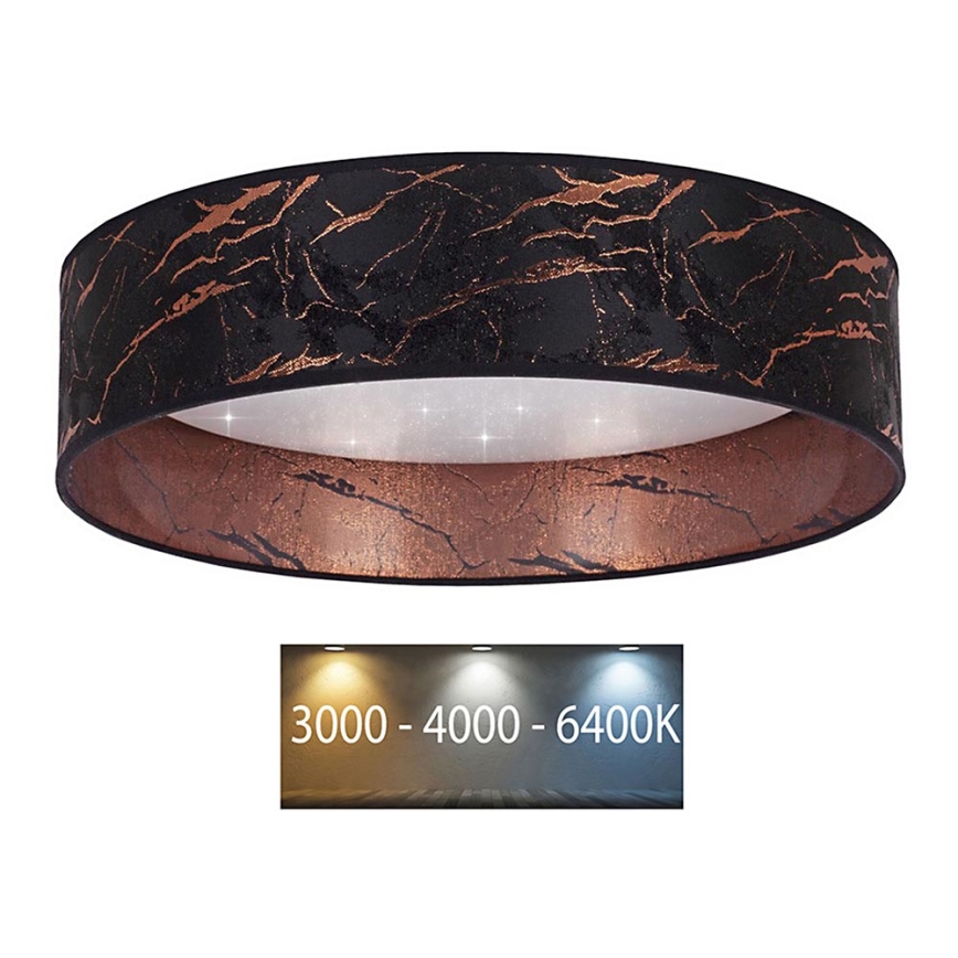 Brilagi - LED Kattovalaisin VELVET STAR LED/24W/230V d. 40 cm 3000K/4000K/6400K musta/kupari