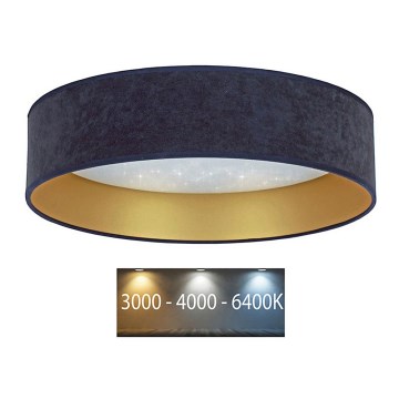 Brilagi - LED Kattovalaisin VELVET STAR LED/24W/230V d. 40 cm 3000K/4000K/6400K sininen/kulta