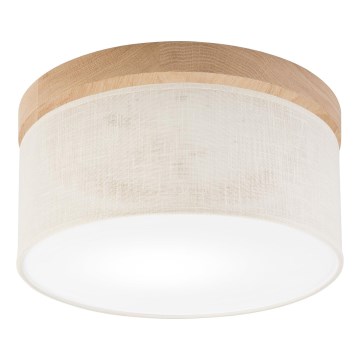 Brilagi - LED Kattovalo BELLADONNA 1xE27/15W/230V halkaisija 30 cm kerma/tammi