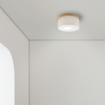 Brilagi - LED Kattovalo BELLADONNA 1xE27/15W/230V halkaisija 30 cm kerma/tammi