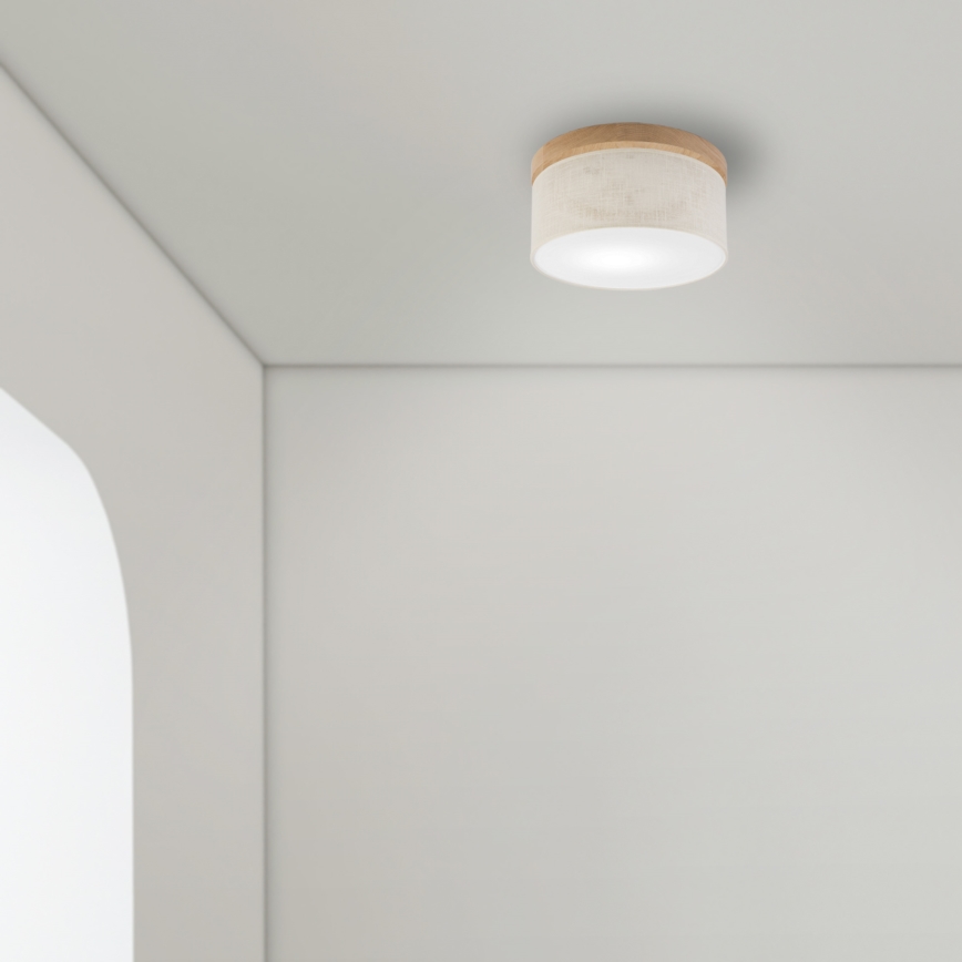 Brilagi - LED Kattovalo BELLADONNA 1xE27/15W/230V halkaisija 30 cm kerma/tammi