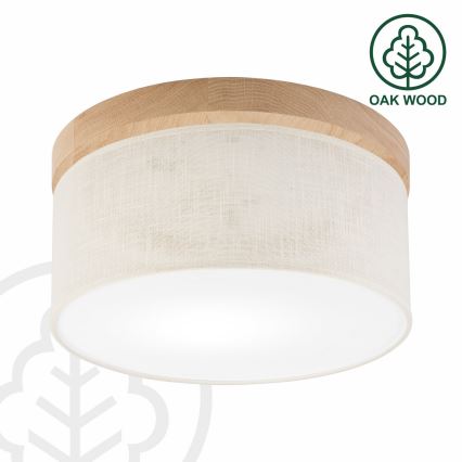 Brilagi - LED Kattovalo BELLADONNA 1xE27/15W/230V halkaisija 30 cm kerma/tammi