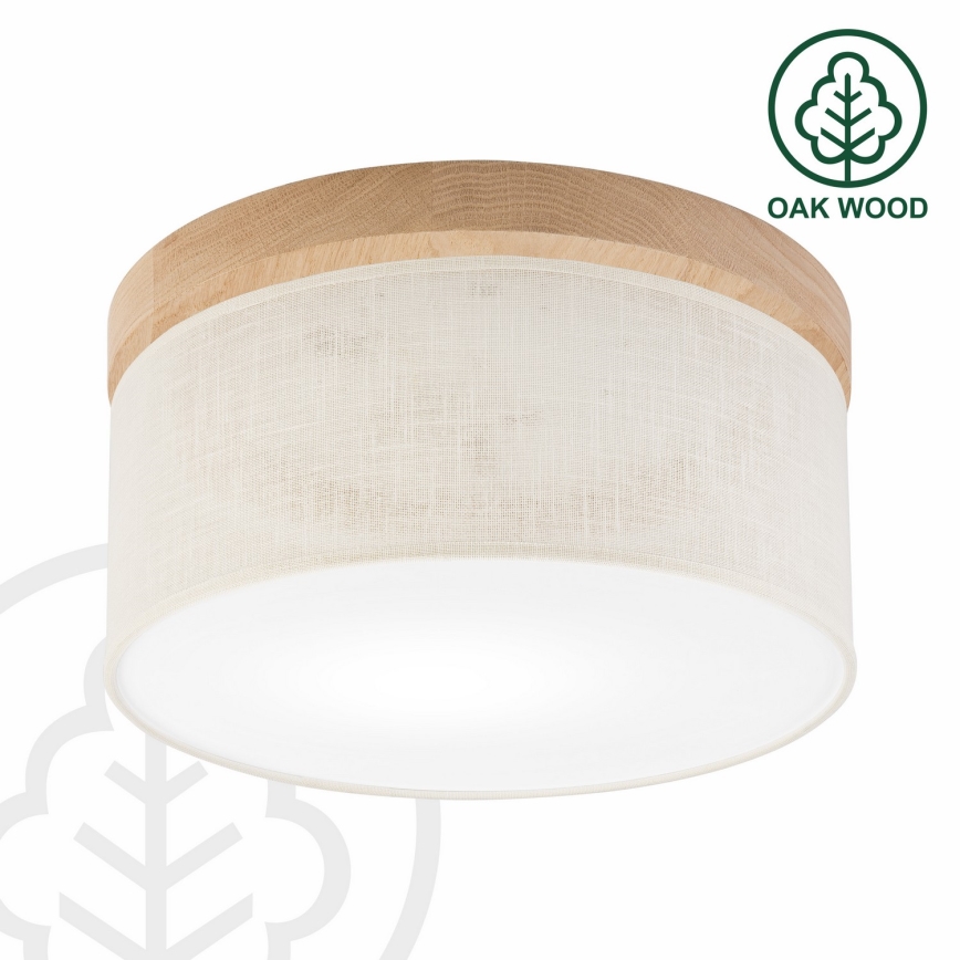 Brilagi - LED Kattovalo BELLADONNA 1xE27/15W/230V halkaisija 30 cm kerma/tammi