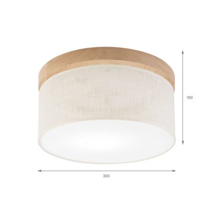 Brilagi - LED Kattovalo BELLADONNA 1xE27/15W/230V halkaisija 30 cm kerma/tammi