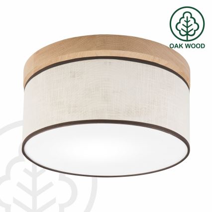 Brilagi - LED Kattovalo BELLADONNA 1xE27/15W/230V halkaisija 30 cm kerma/tammi