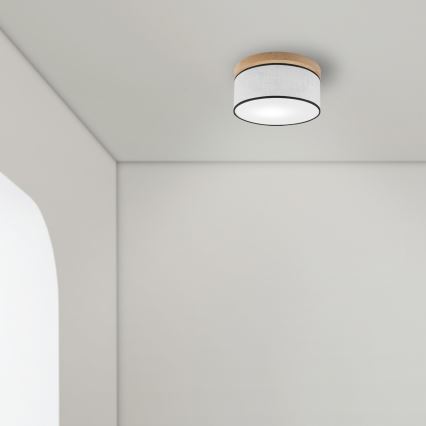 Brilagi - LED Kattovalo BELLADONNA 1xE27/15W/230V halkaisija 30 cm valkoinen/tammi