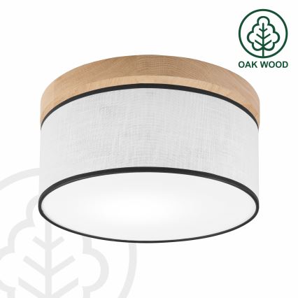 Brilagi - LED Kattovalo BELLADONNA 1xE27/15W/230V halkaisija 30 cm valkoinen/tammi