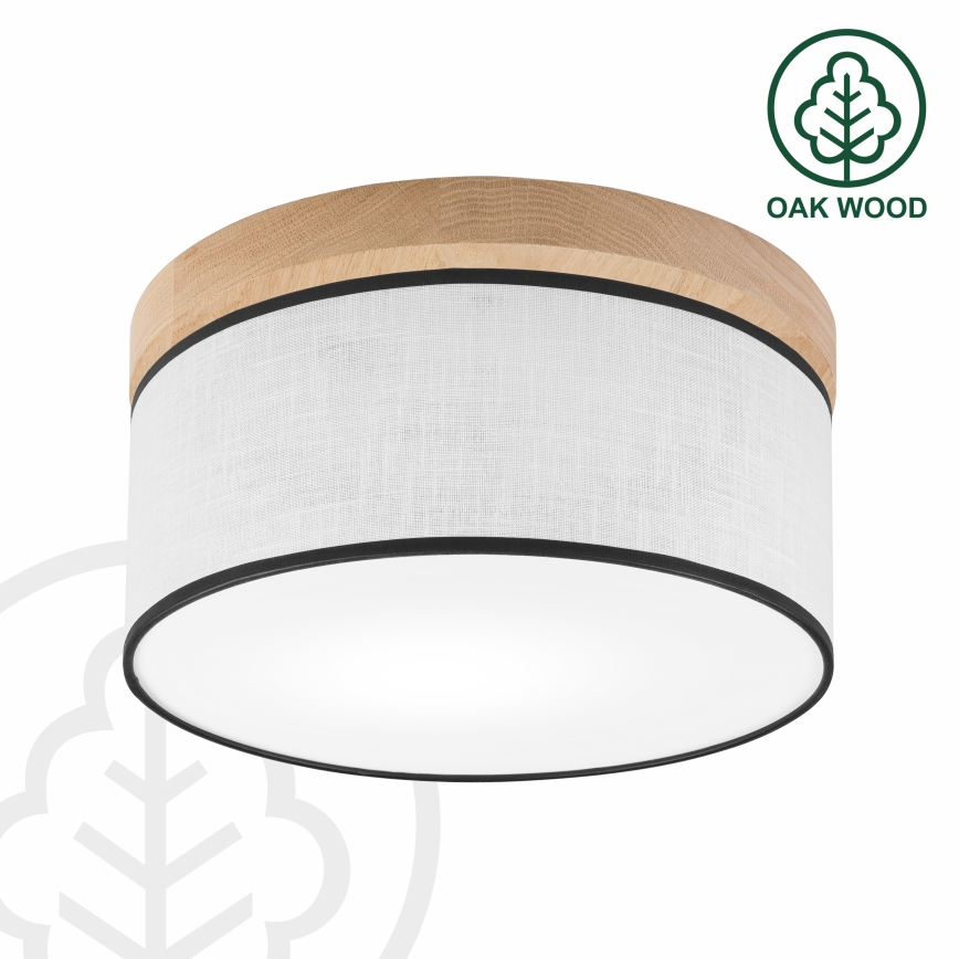Brilagi - LED Kattovalo BELLADONNA 1xE27/15W/230V halkaisija 30 cm valkoinen/tammi