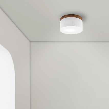 Brilagi - LED Kattovalo BELLADONNA 1xE27/15W/230V halkaisija 30 cm valkoinen/tammi kirsikka