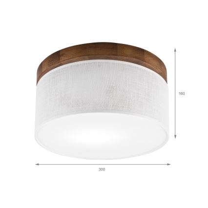 Brilagi - LED Kattovalo BELLADONNA 1xE27/15W/230V halkaisija 30 cm valkoinen/tammi kirsikka