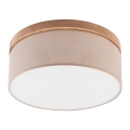 Brilagi - LED Kattovalo BELLADONNA 2xE27/15W/230V beige/tammi