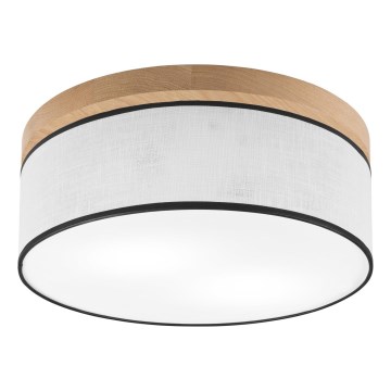 Brilagi - LED Kattovalo BELLADONNA 2xE27/15W/230V halkaisija 40 cm valkoinen/tammi