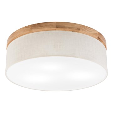 Brilagi - LED Kattovalo BELLADONNA 3xE27/15W/230V halkaisija 50 cm kerma/tammi