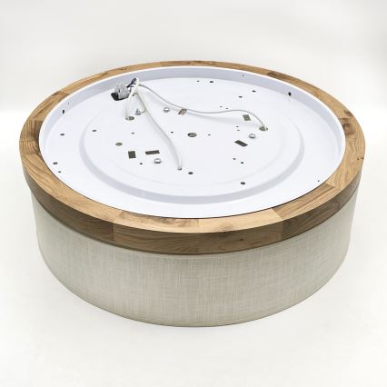 Brilagi - LED Kattovalo BELLADONNA 3xE27/15W/230V halkaisija 50 cm kerma/tammi