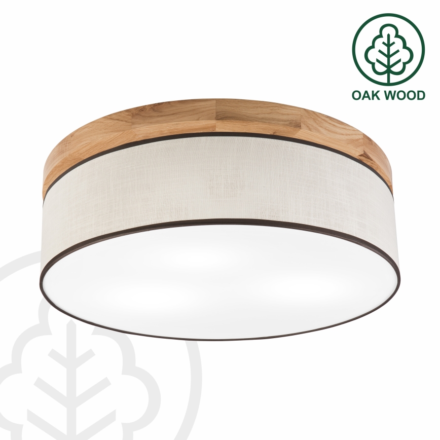 Brilagi - LED Kattovalo BELLADONNA 3xE27/15W/230V halkaisija 50 cm kerma/tammi