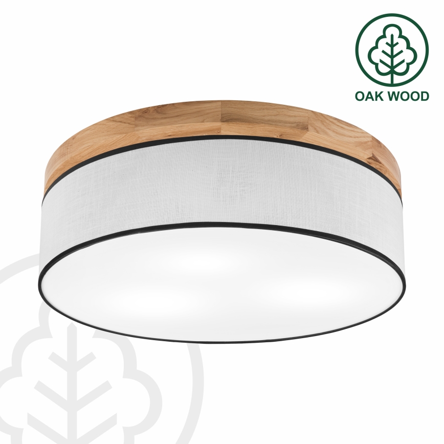 Brilagi - LED Kattovalo BELLADONNA 3xE27/15W/230V halkaisija 50 cm valkoinen/tammi