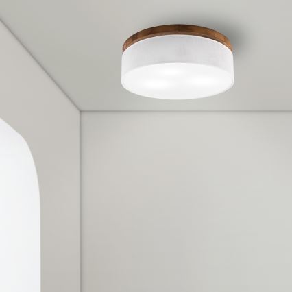 Brilagi - LED Kattovalo BELLADONNA 3xE27/15W/230V halkaisija 50 cm valkoinen/tammi kirsikka