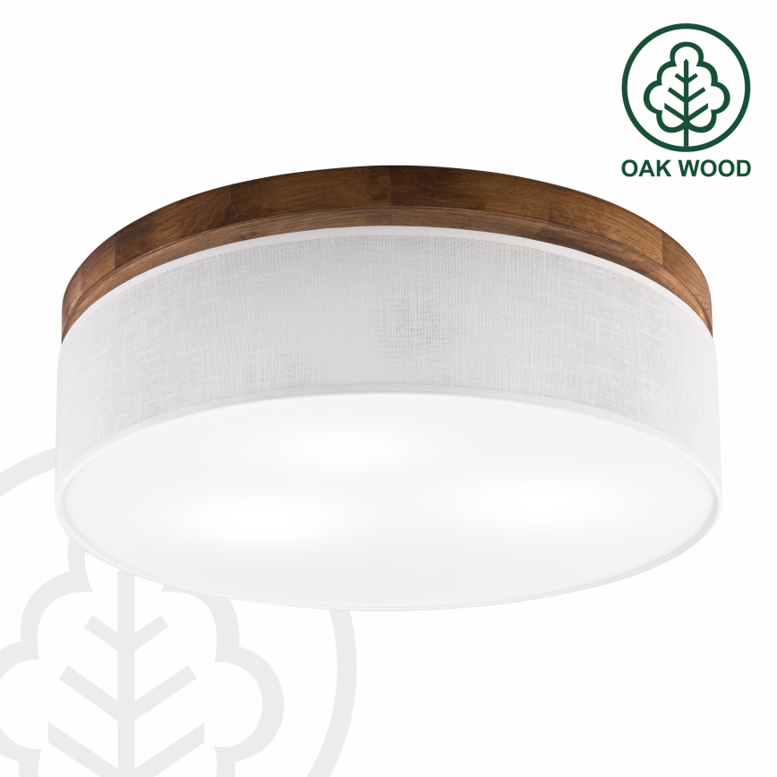 Brilagi - LED Kattovalo BELLADONNA 3xE27/15W/230V halkaisija 50 cm valkoinen/tammi kirsikka