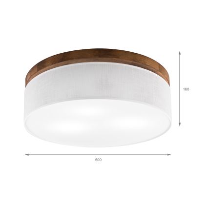 Brilagi - LED Kattovalo BELLADONNA 3xE27/15W/230V halkaisija 50 cm valkoinen/tammi kirsikka