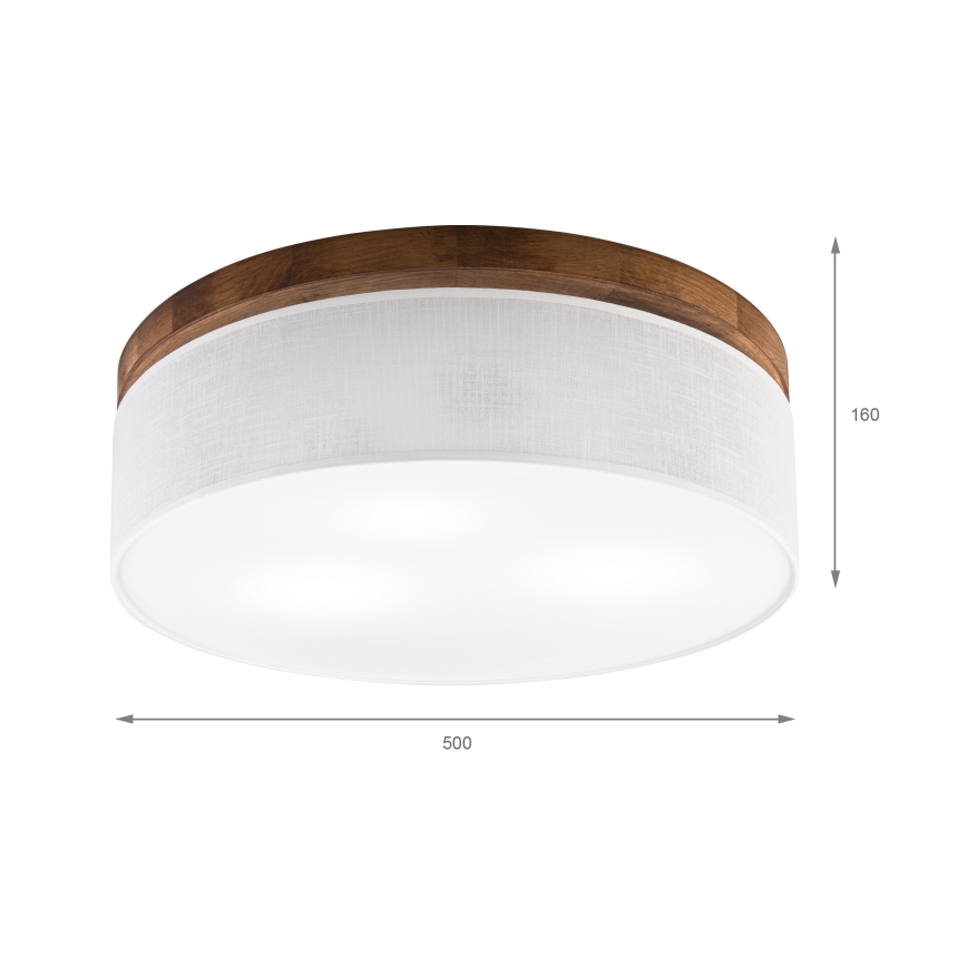 Brilagi - LED Kattovalo BELLADONNA 3xE27/15W/230V halkaisija 50 cm valkoinen/tammi kirsikka