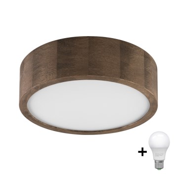 Brilagi - LED Kattovalo CARVALHO 1xE27/60W/230V tammi halkaisija 27 cm