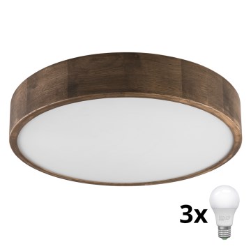 Brilagi - LED Kattovalo CARVALHO 3xE27/60W/230V tammi halkaisija 47 cm