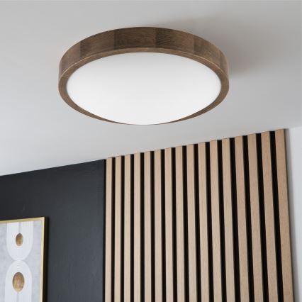 Brilagi - LED Kattovalo CARVALHO SLIM 2xE27/60W/230V tammi halkaisija 37 cm