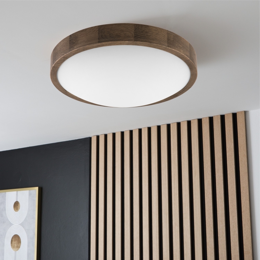 Brilagi - LED Kattovalo CARVALHO SLIM 2xE27/60W/230V tammi halkaisija 37 cm