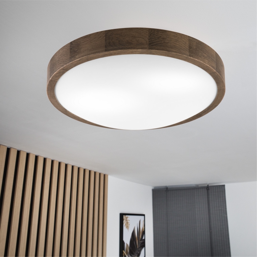 Brilagi - LED Kattovalo CARVALHO SLIM 2xE27/60W/230V tammi halkaisija 37 cm