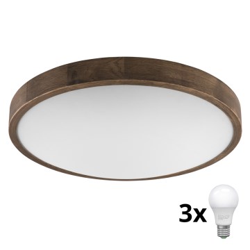 Brilagi - LED Kattovalo CARVALHO SLIM 3xE27/60W/230V tammi halkaisija 47 cm